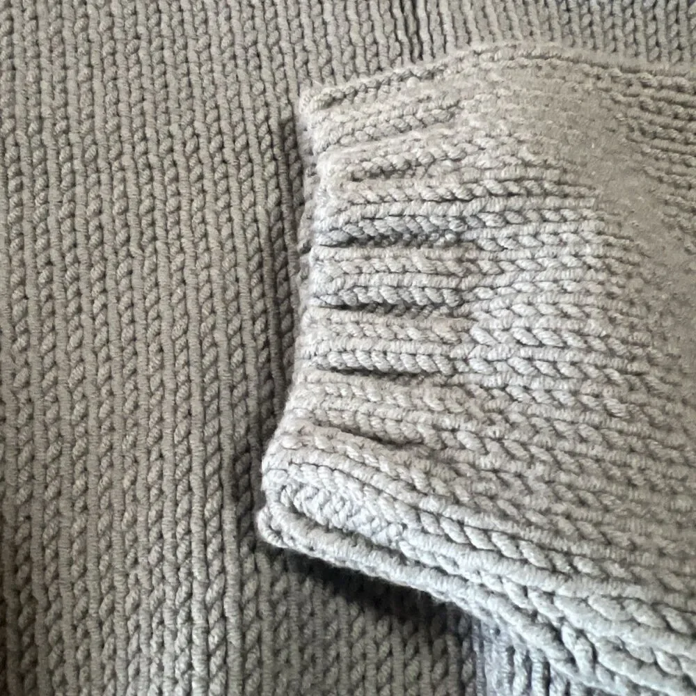 Lands End Womens Wool Poly Blend Heather Olive Green Crewneck Sweater Sz S 18-20 - Picture 4 of 7